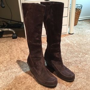 Aerosoles Gather Round Suede Wedge Heeled Boots